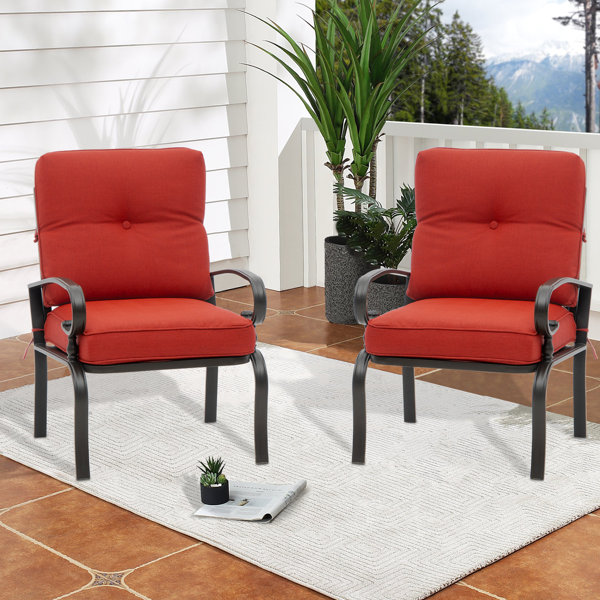 Charlton Home® Abubakarr Patio Chair with Cushions Wayfair